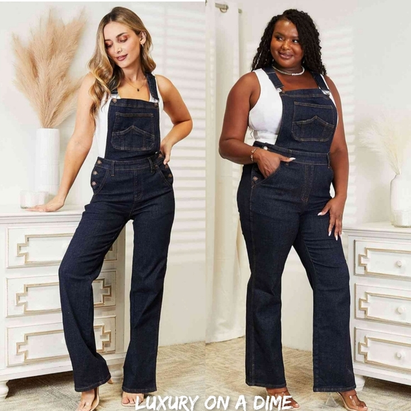 SOLD OUT Judy Blue High Waist Taylor Classic Denim Bib Pocket Jean Pant Overalls - Picture 11 of 12